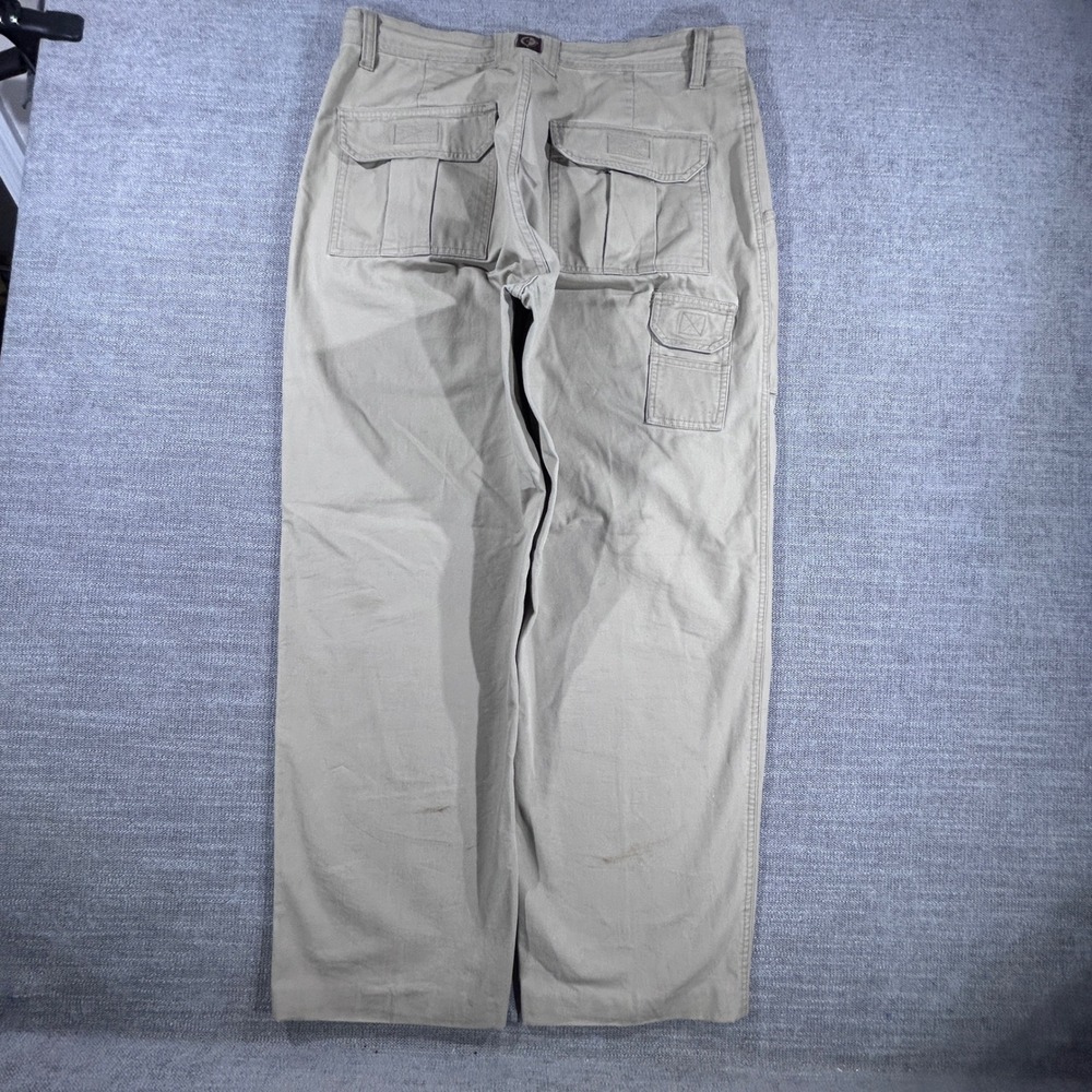 Duck Head Cargo Pants Mens 34x32 Khaki Tan Good‎ Pleated Cotton Utility Workwear